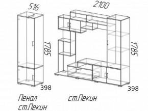 Гостиная Пекин с пеналом Венге-Лоредо в Шумихе - shumiha.magazinmebel.ru | фото - изображение 3