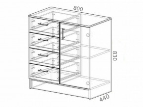 Комод К800-1Д ЛДСП ясень шимо в Шумихе - shumiha.magazinmebel.ru | фото - изображение 2