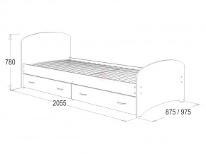 Кровать-6 одинарная с 2-мя ящиками 800*2000 ясень анкор в Шумихе - shumiha.magazinmebel.ru | фото - изображение 2